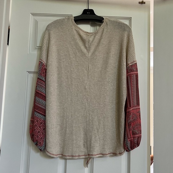NWT Hummingbird Boho waffle knit button crop - Picture 3 of 6